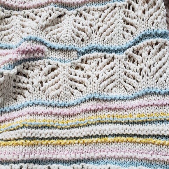 NWT Zara Adorable Knit Pointelle Cardigan Jacket Sweater Pastel and Cutouts - Picture 14 of 16